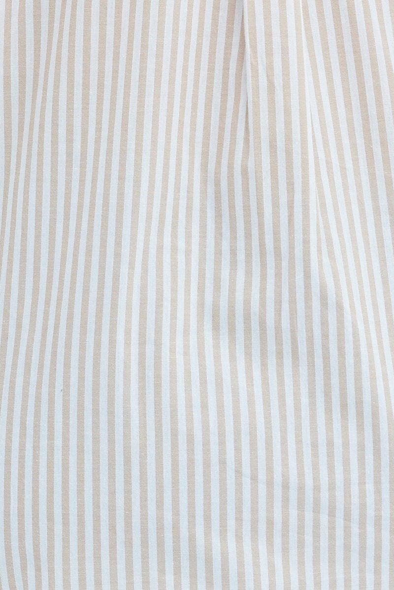 Beige Stripe Relaxed Shirt Long Sleeve - Image 6