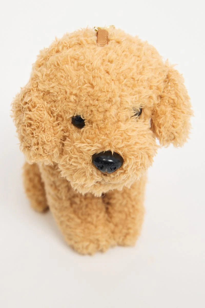 Beige Teddy Dog Keyring Bag Charm