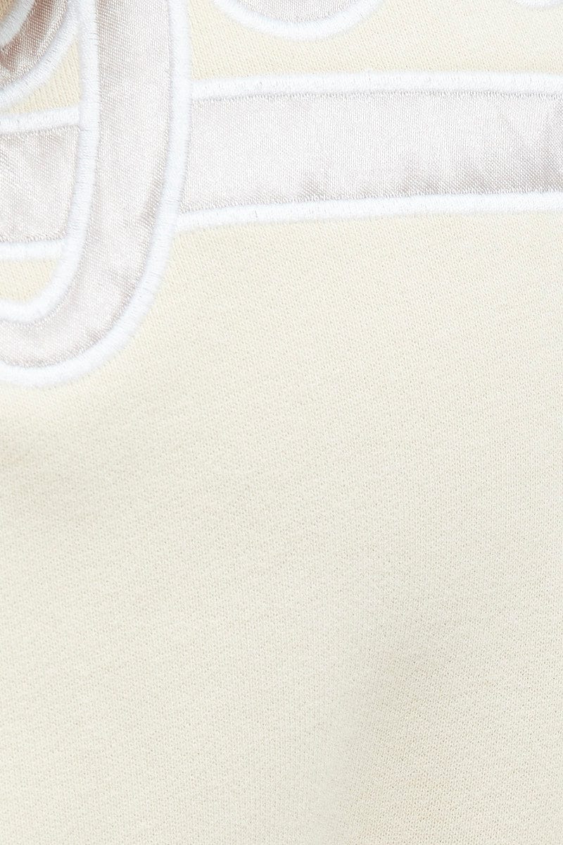 Beige Zip Up Hoodie Jacket New York Motif - Image 6