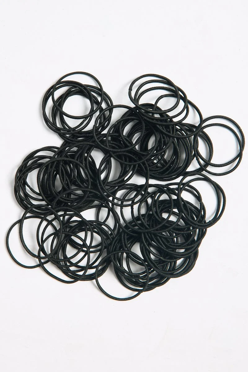 Black 100 Pack Hair Ties