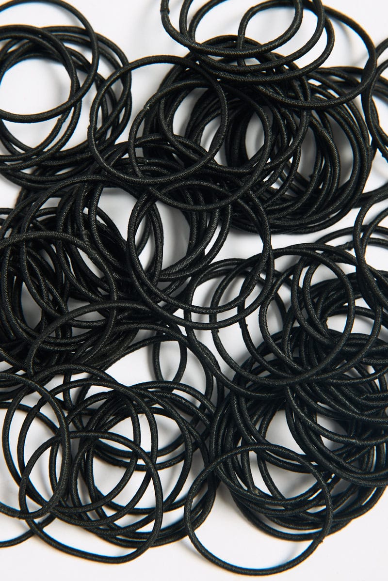 Black 100 Pack Hair Ties - Image 2