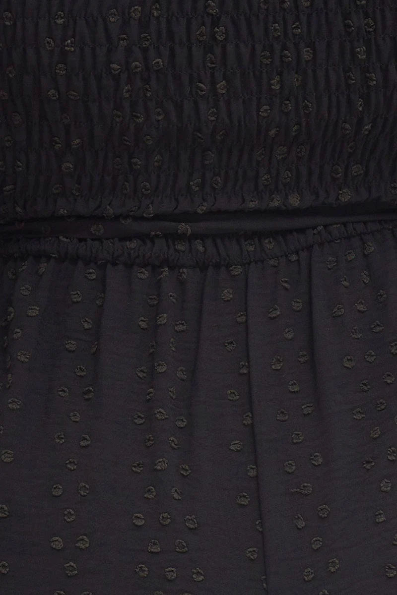 Black 3/4 Sleeve Shirred Bodice Playsuit - Image 6