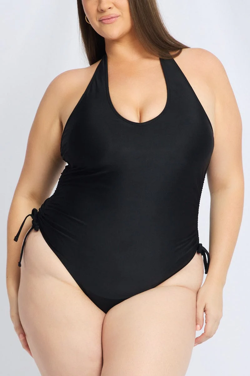 Black Abstract One Piece Swimsuit - Image 6