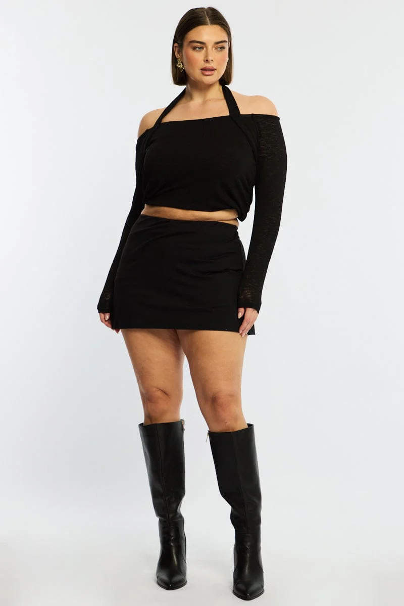 Black Aline Mini Skort - Image 3