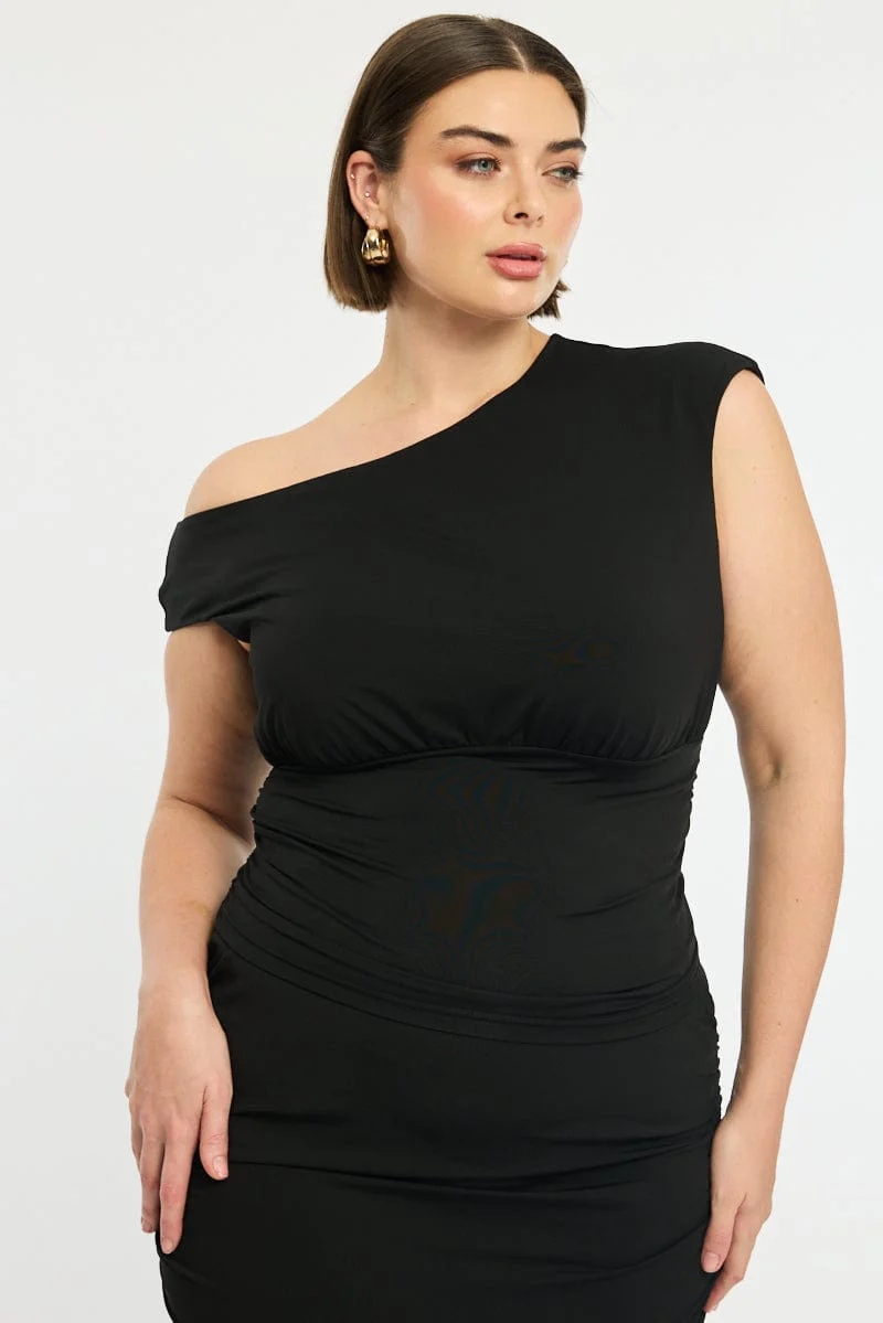 Black Asymmetrical Top Short Sleeve Jersey