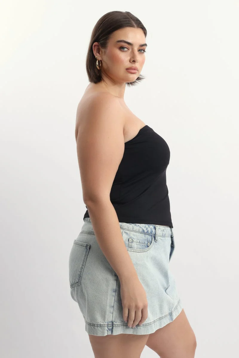 Black Bandeau Asymmetric Top Supersoft - Image 3