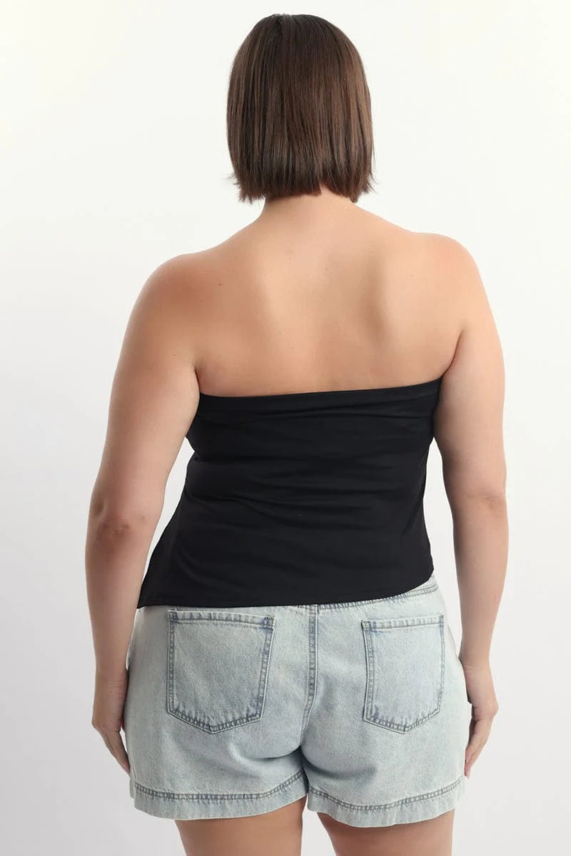 Black Bandeau Asymmetric Top Supersoft - Image 4