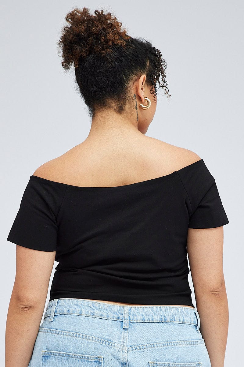 Black Bardot Top Short Sleeve - Image 5