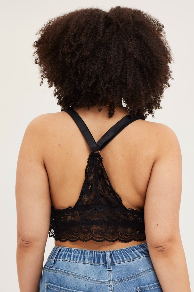 Black Basic Lace Bralette - Image 3