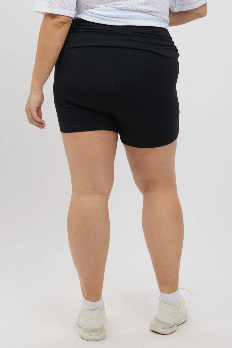Black Bike Shorts Fold Up waist - Image 5