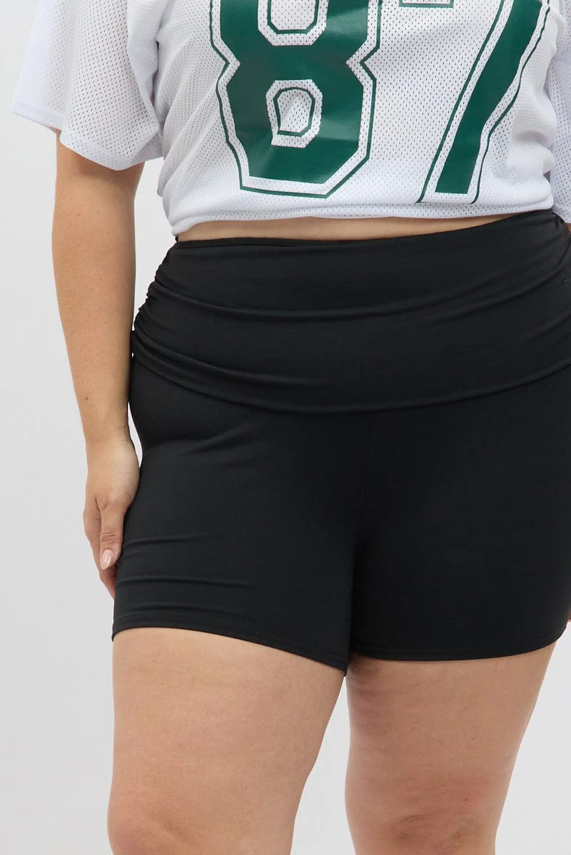 Black Bike Shorts Fold Up waist - Image 6