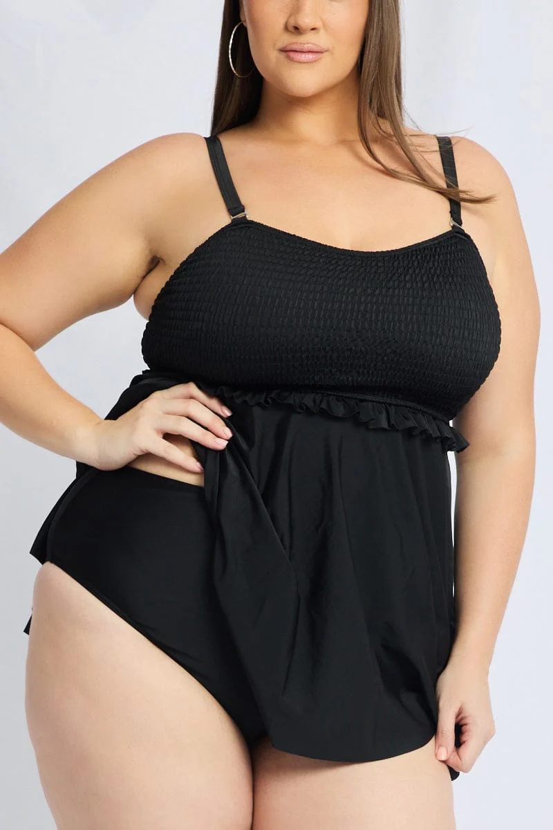 Black Bikini Set Dress And Shorts - Image 6