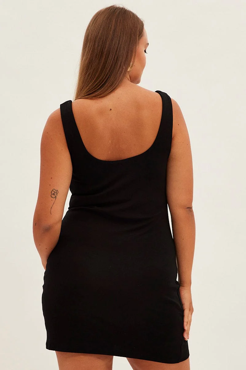 Black Bodycon Sleeveless Mini Dress - Image 5