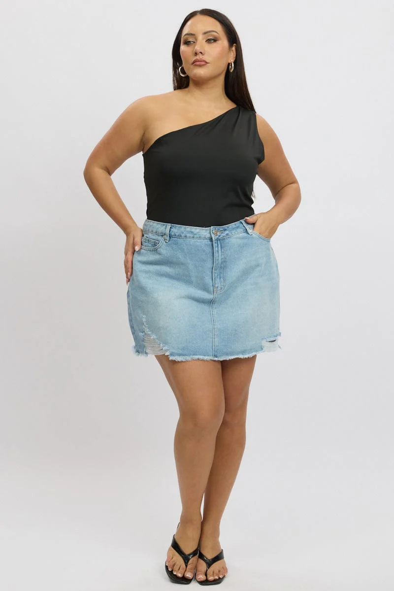 Black Bodysuit One Shoulder - Image 2