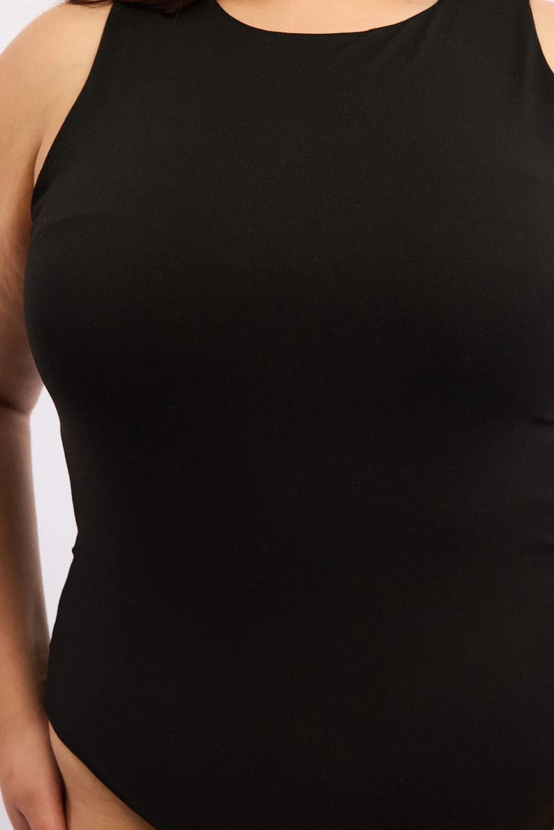 Black Bodysuit Sleeveless Crew Neck - Image 5
