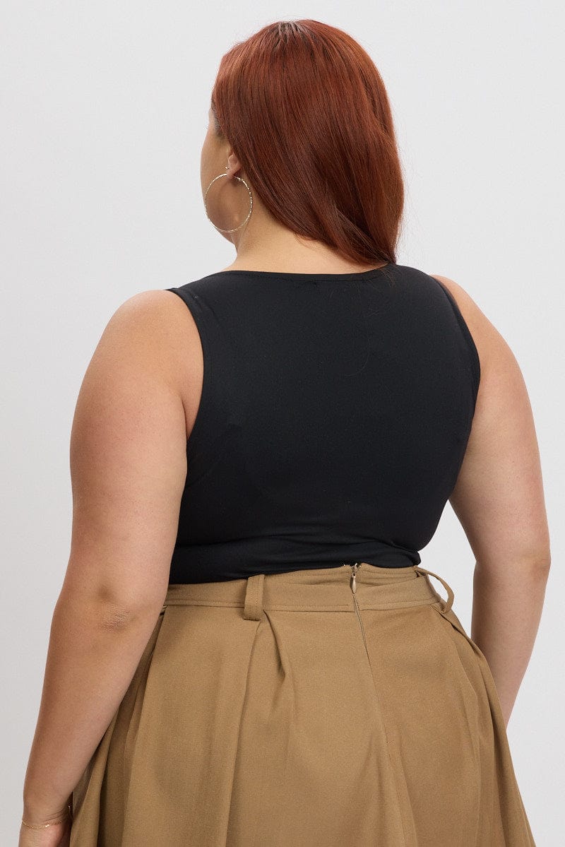 Black Bodysuit V Neck Supersoft - Image 4