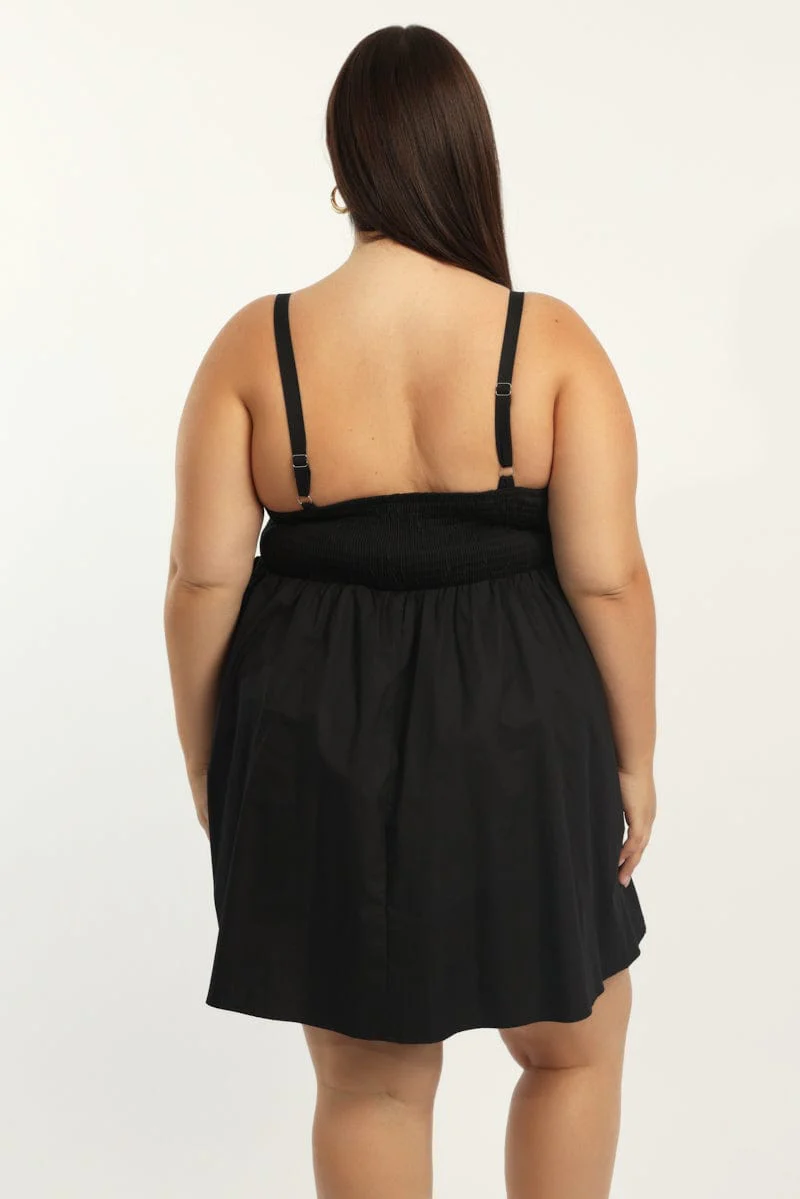 Black Bow Front Mini Dress - Image 4
