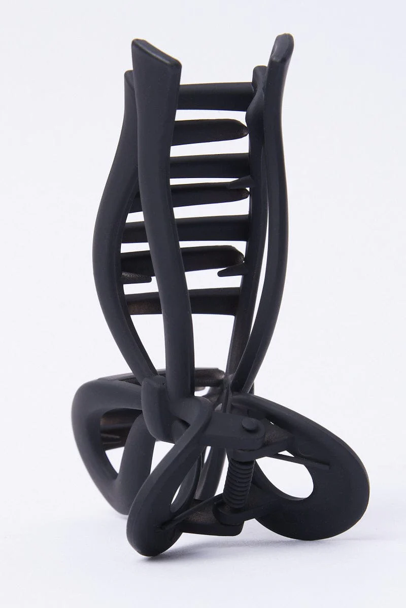 Black Bow Hair Claw Clip - Image 2