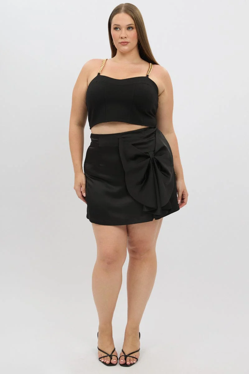Black Bow Mini Skirt - Image 3