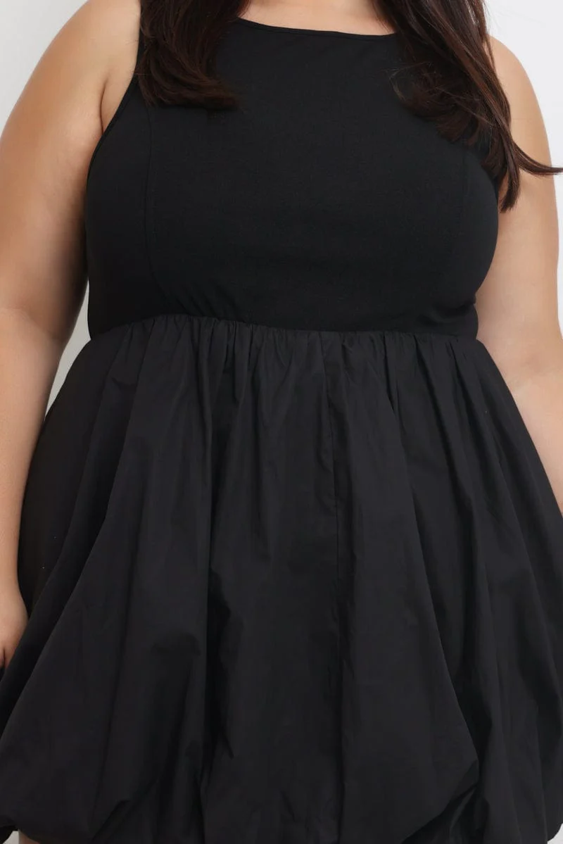 Black Bubble Mini Dress - Image 5