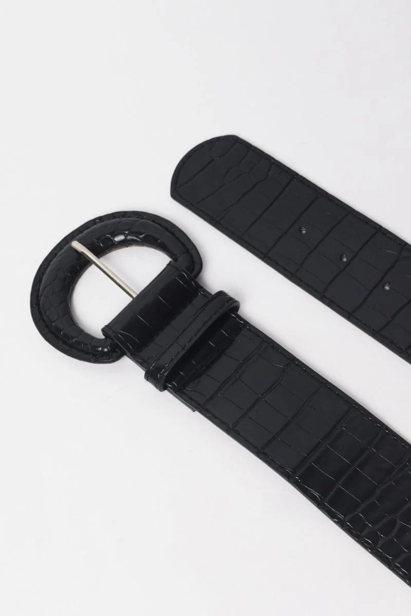 Black Buckled Belt - Image 2