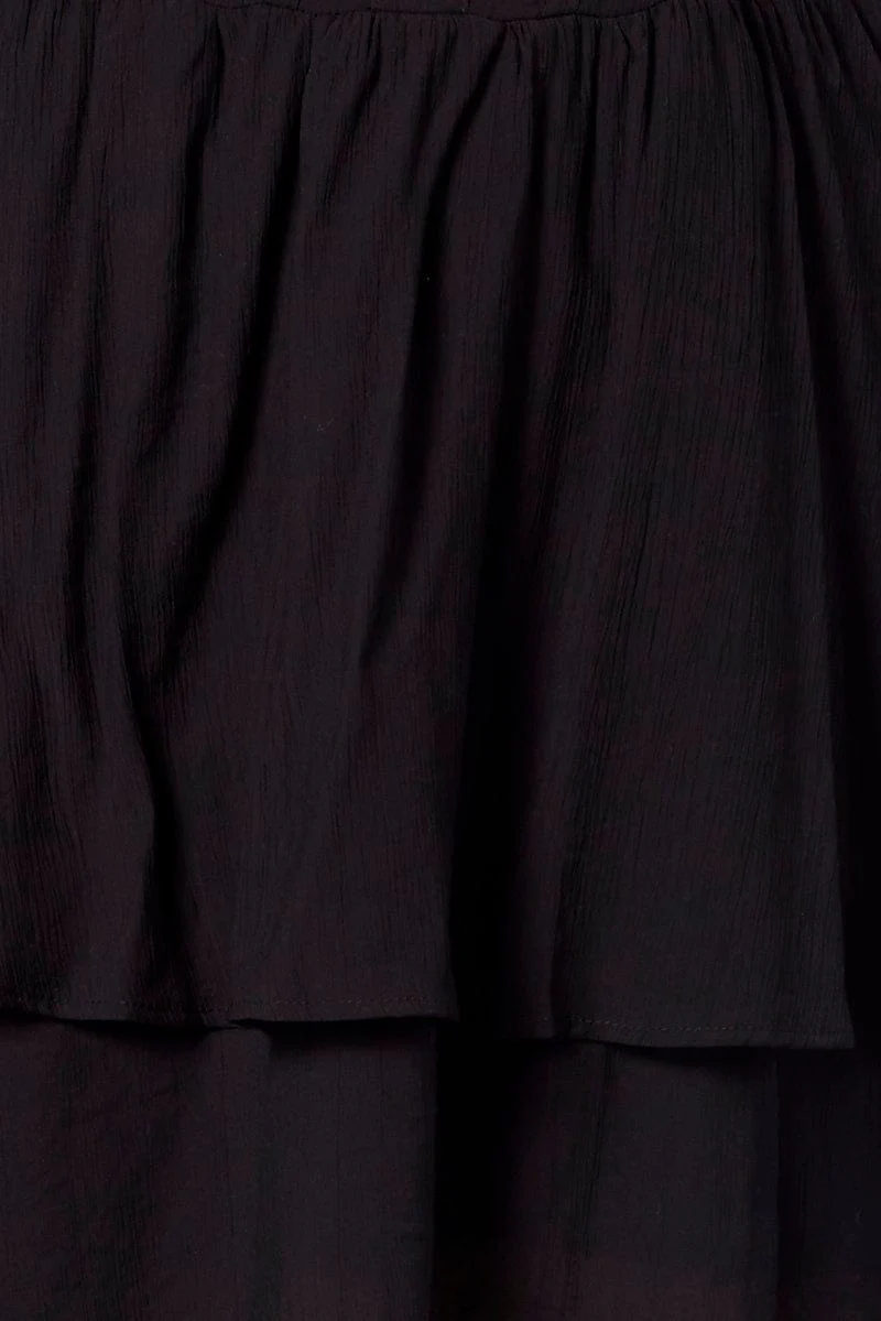 Black Button Detail Corset Mini Dress - Image 6
