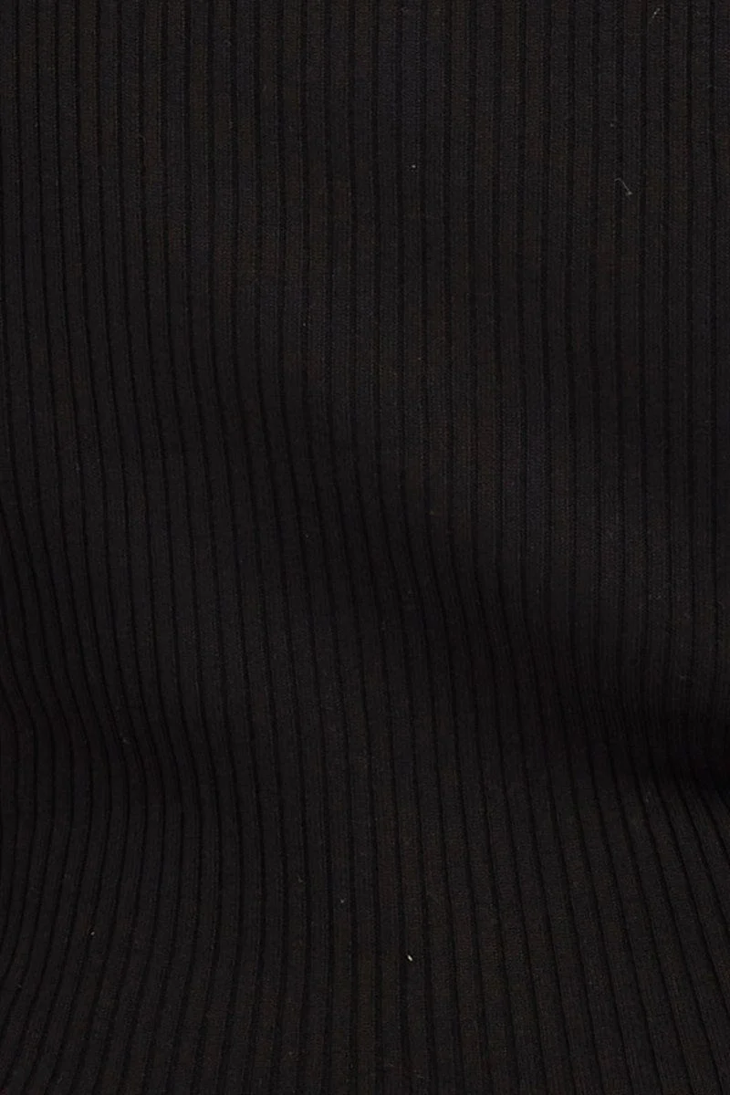 Black Cardigan Short Sleeve Ribbed Crop Knit - Image 6