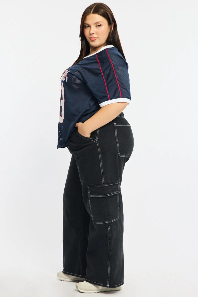 Black Cargo Jeans High Rise - Image 4