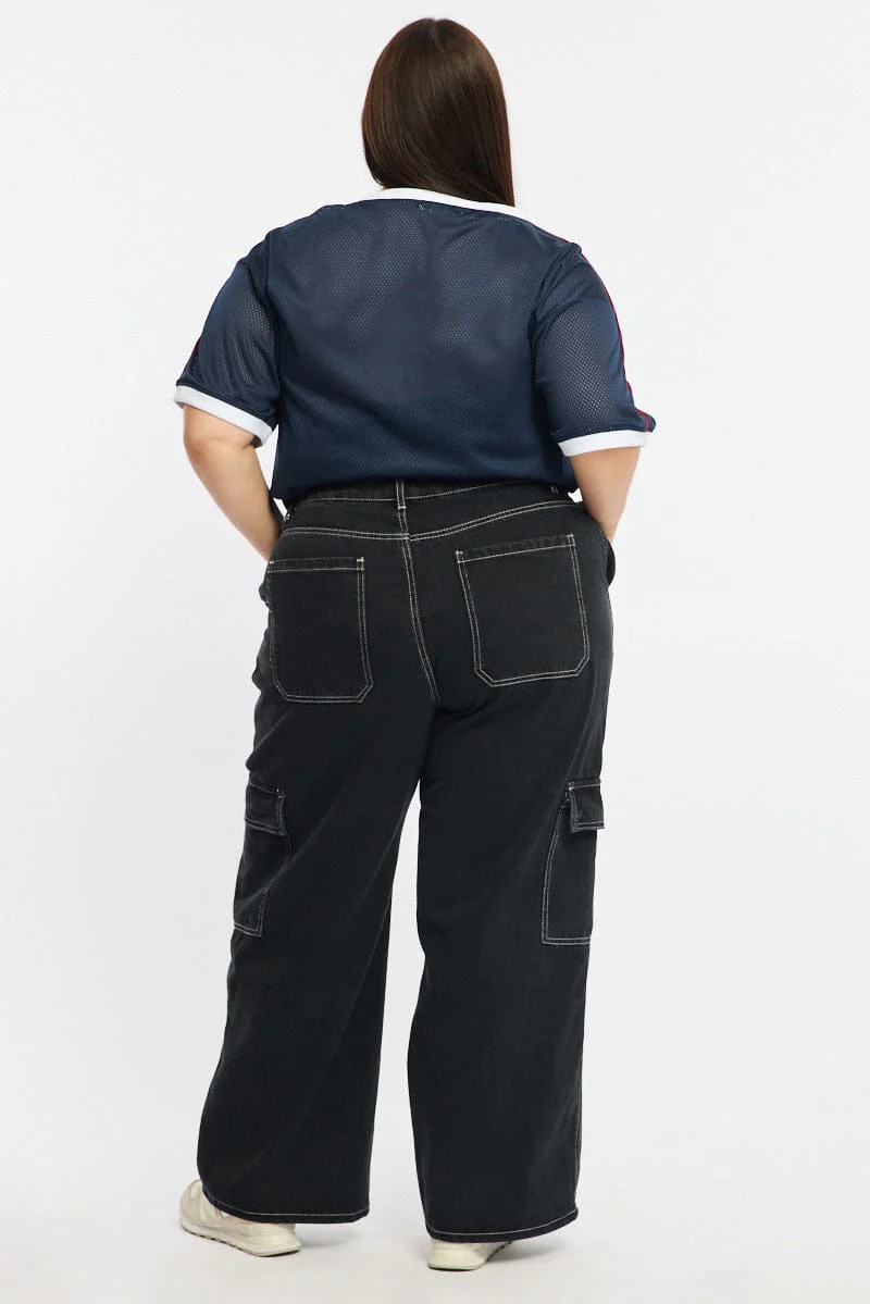 Black Cargo Jeans High Rise - Image 5