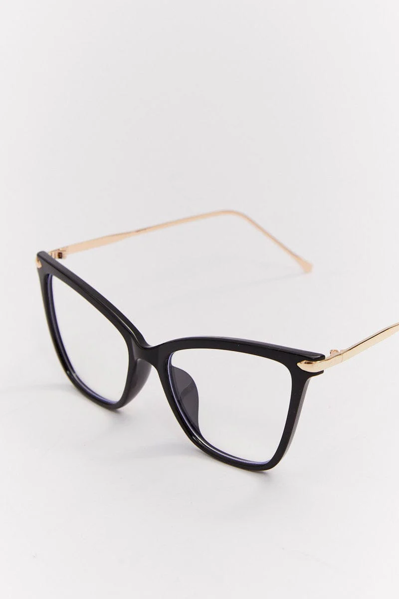 Black Cat Eye Fashion Glasses - Image 2