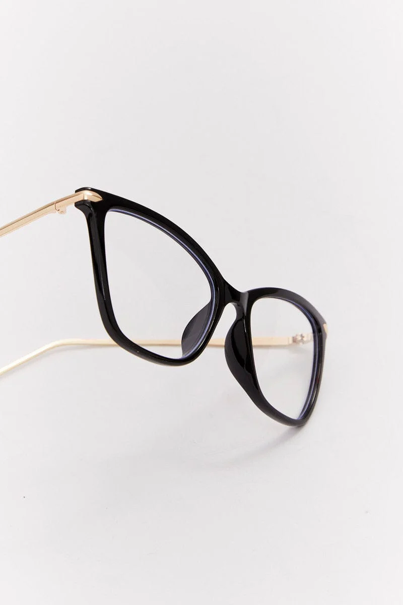 Black Cat Eye Fashion Glasses - Image 3