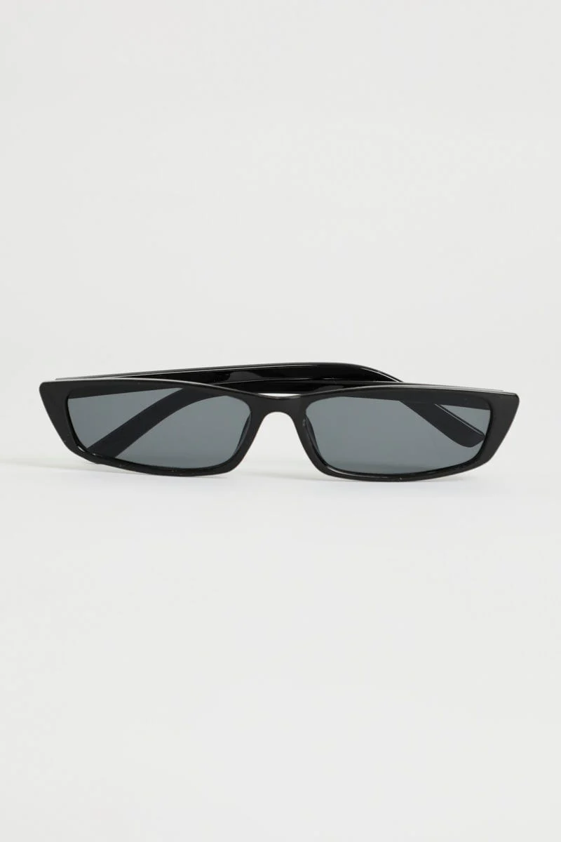 Black Cat Eye Frame Acrylic Sunglasses - Image 2