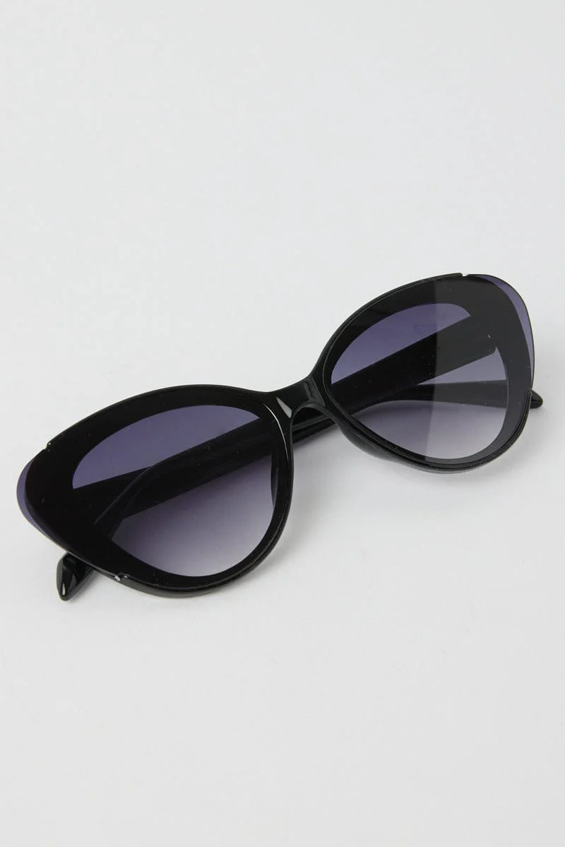 Black Cat Eye Sunglasses - Image 2