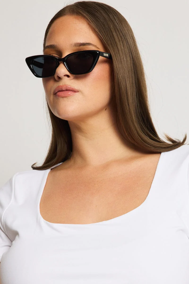 Black Cat Eye Sunglasses - Image 2