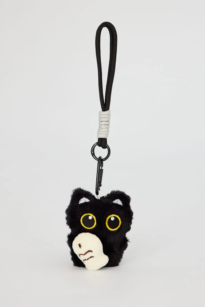 Black Cat Keyring Bag Charm - Image 2