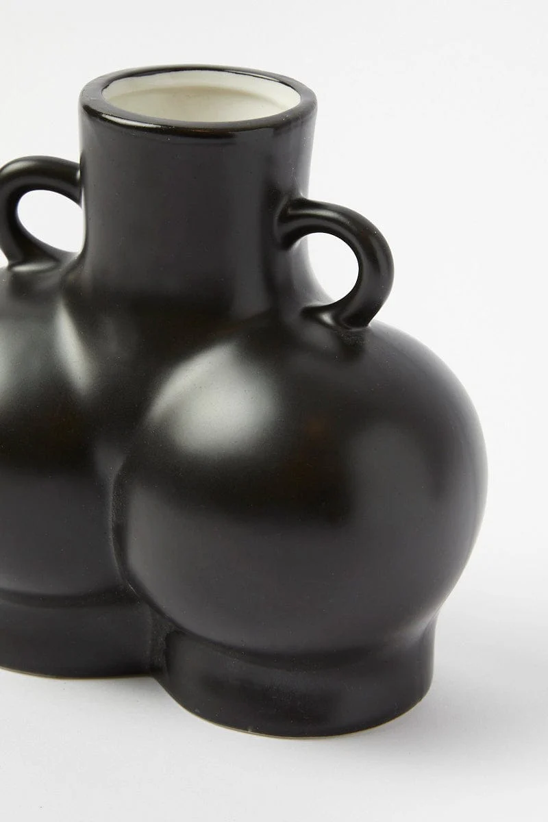 Black Ceramic Booty Vase - Image 4