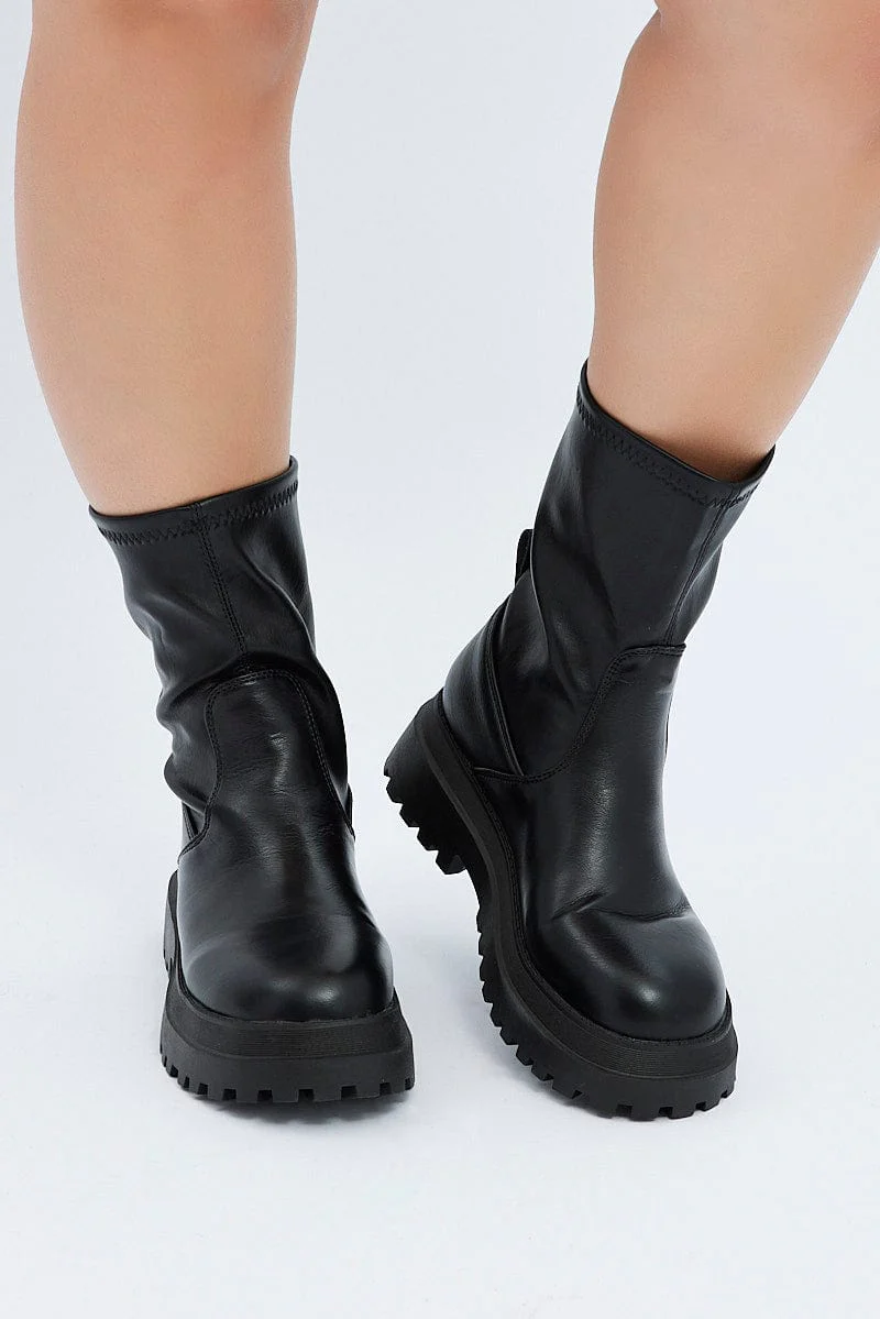 Black Chucky Sock Boots - Image 2