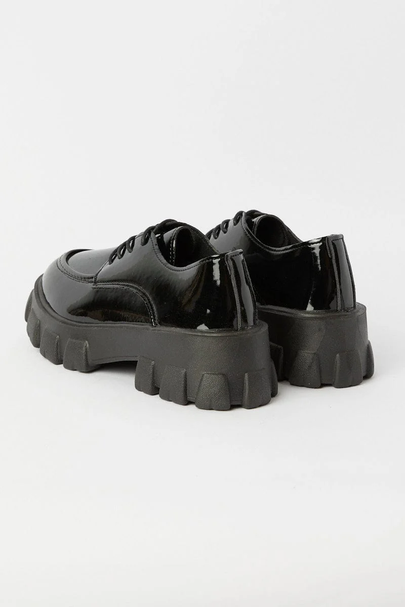 Black Chunky Sole Flat Loafer - Image 2