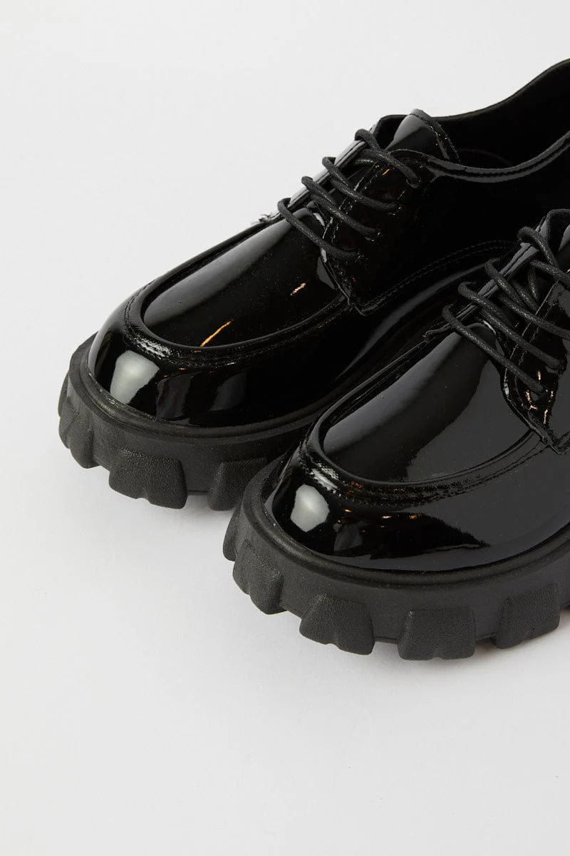 Black Chunky Sole Flat Loafer - Image 3