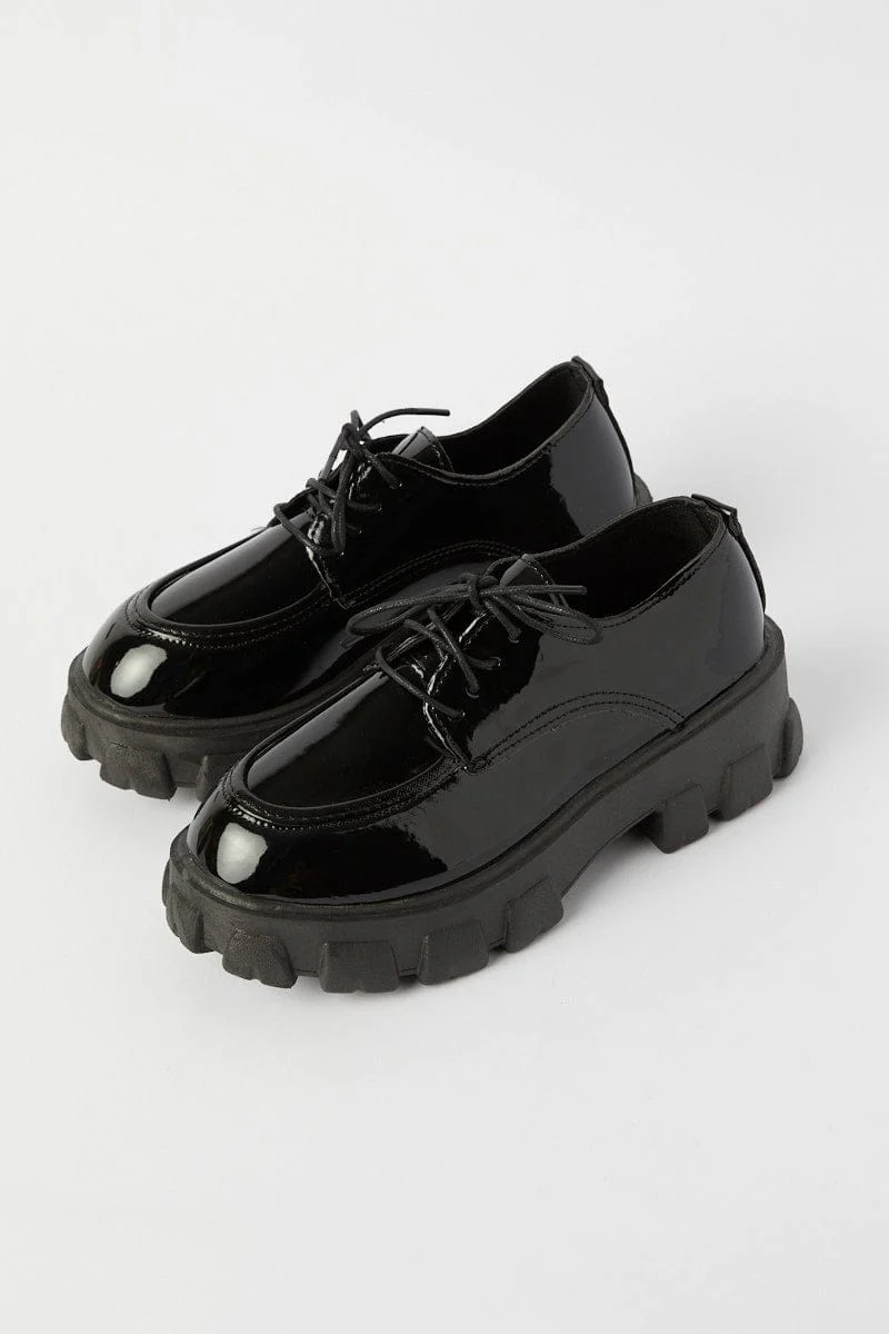 Black Chunky Sole Flat Loafer - Image 4
