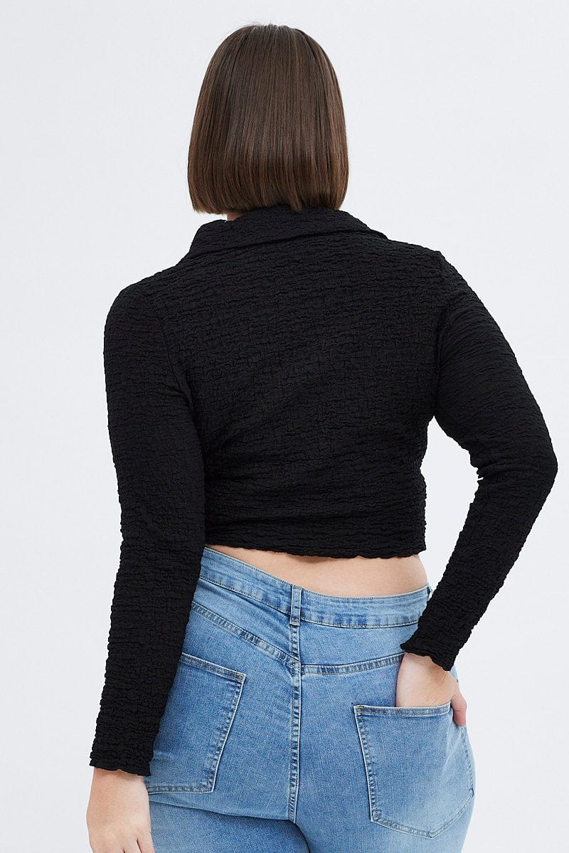 Black Collar Top Long Sleeve - Image 5