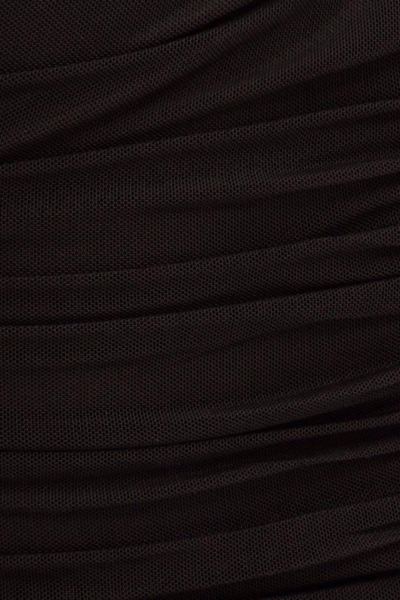 Black Corset Top Short Sleeve Crop Mesh - Image 6