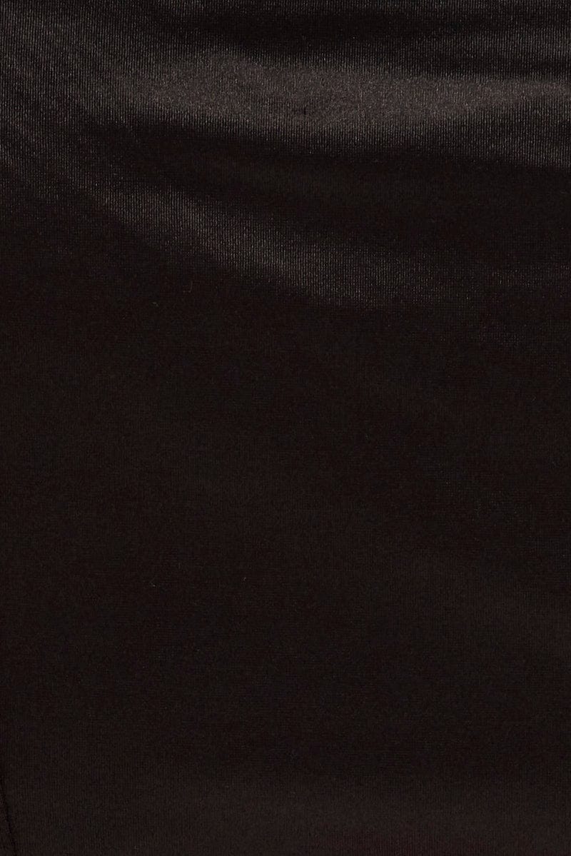 Black Corset Top Sleeveless Satin Look Jersey - Image 6