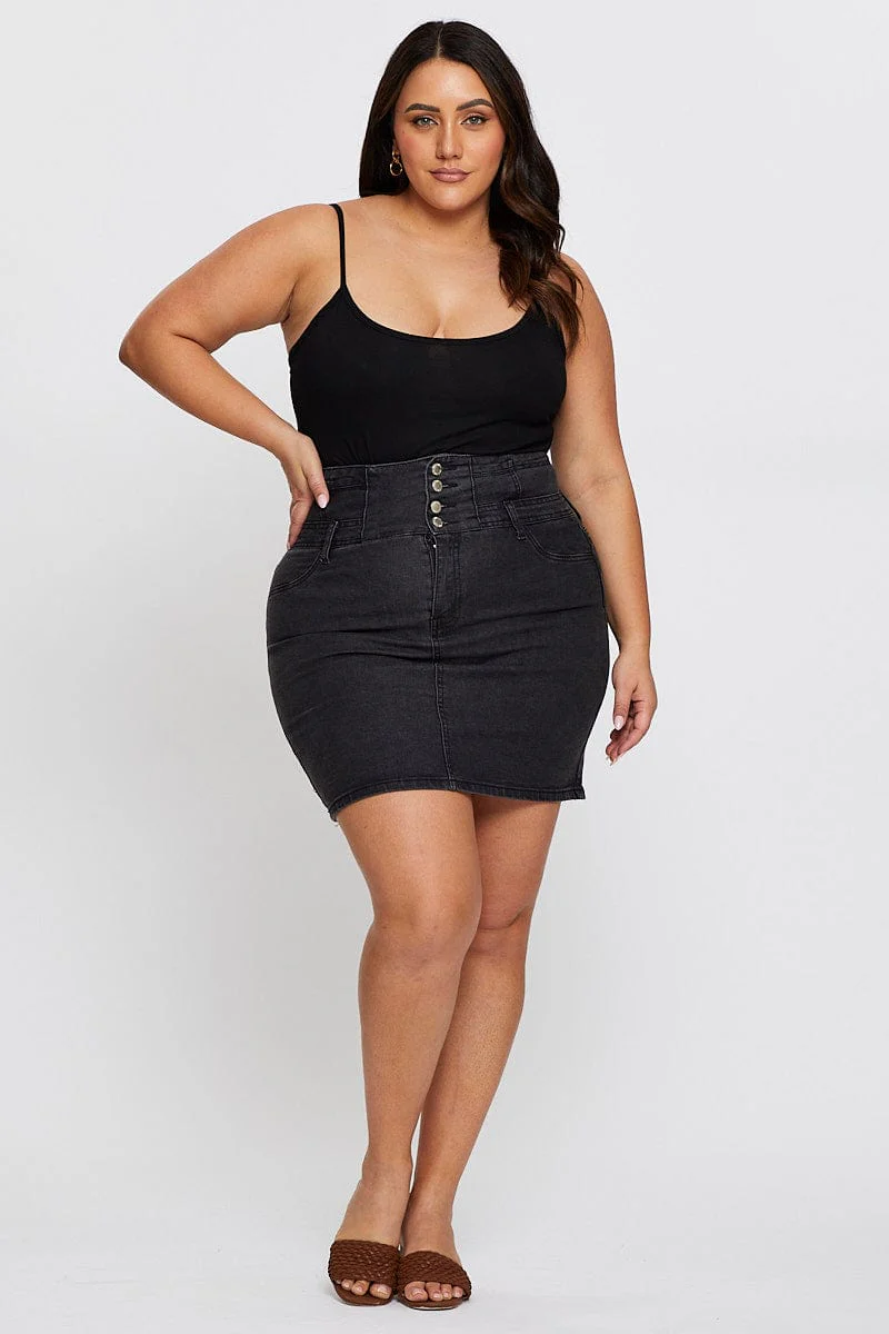 Black Cotton Bodysuit Sleeveless - Image 3