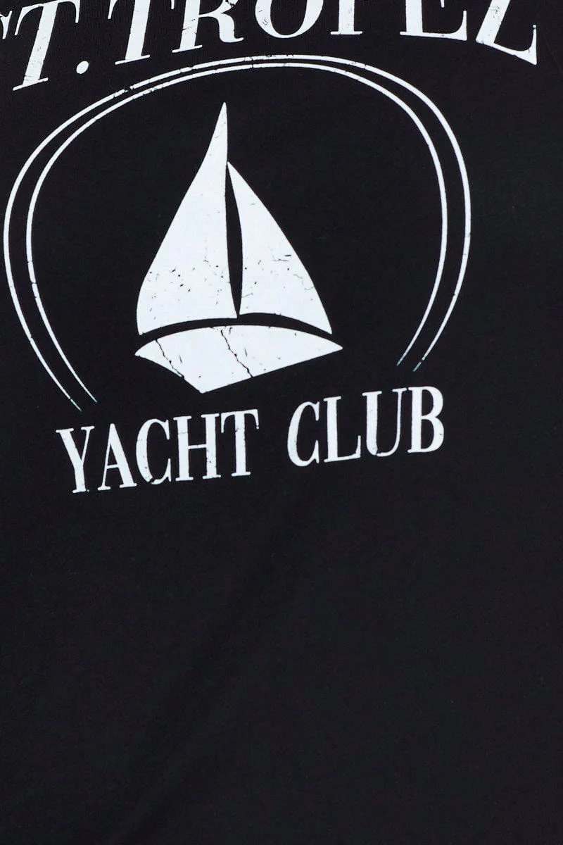 Black Cotton T-shirt Crew Neck Short Sleeve - Image 6