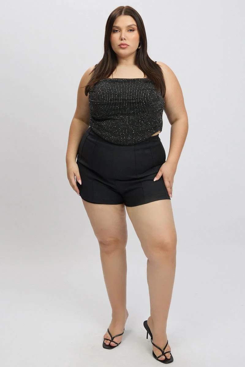 Black Cowl Cami Top Metallic - Image 2