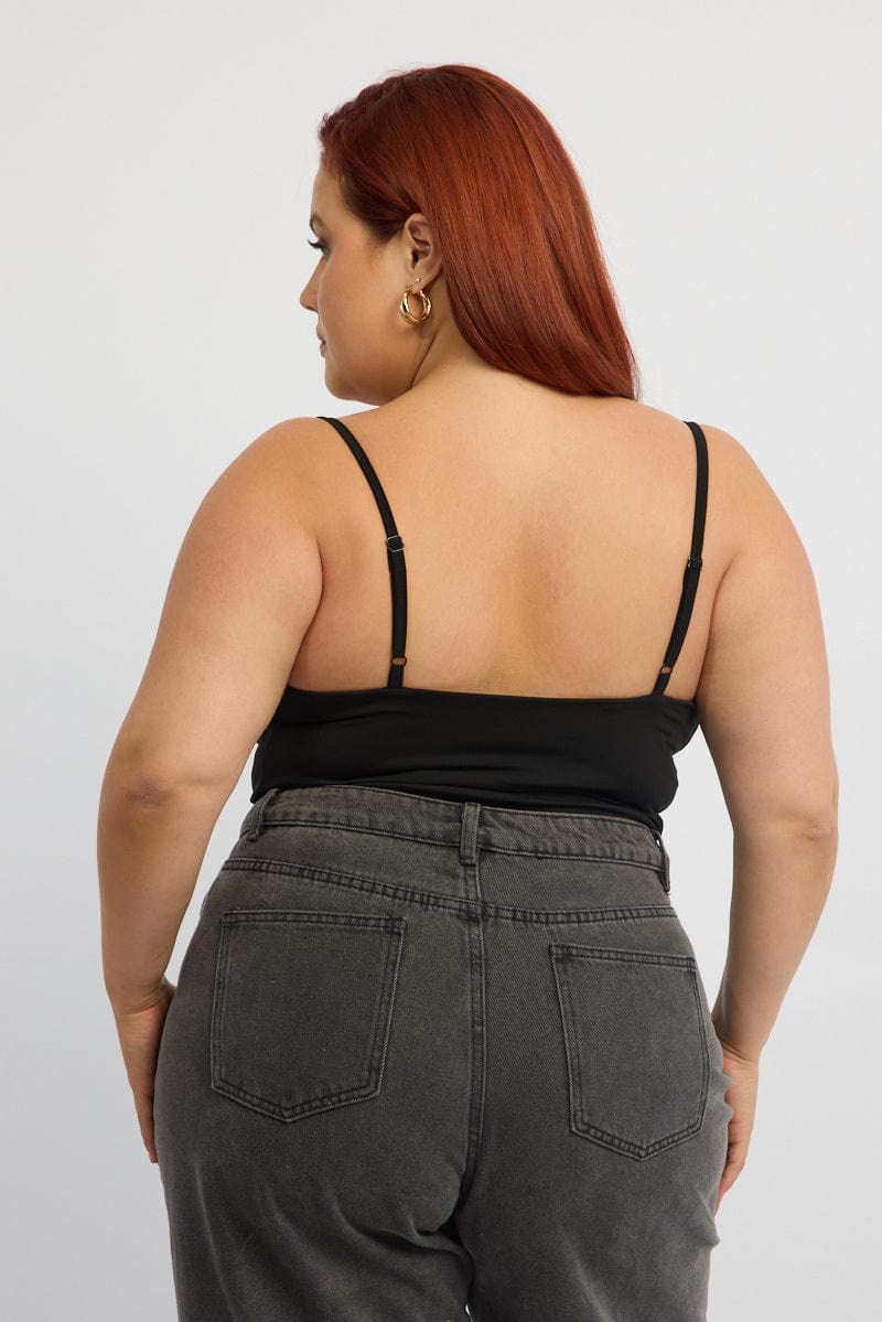 Black Cowl Neck Bodysuit - Image 4