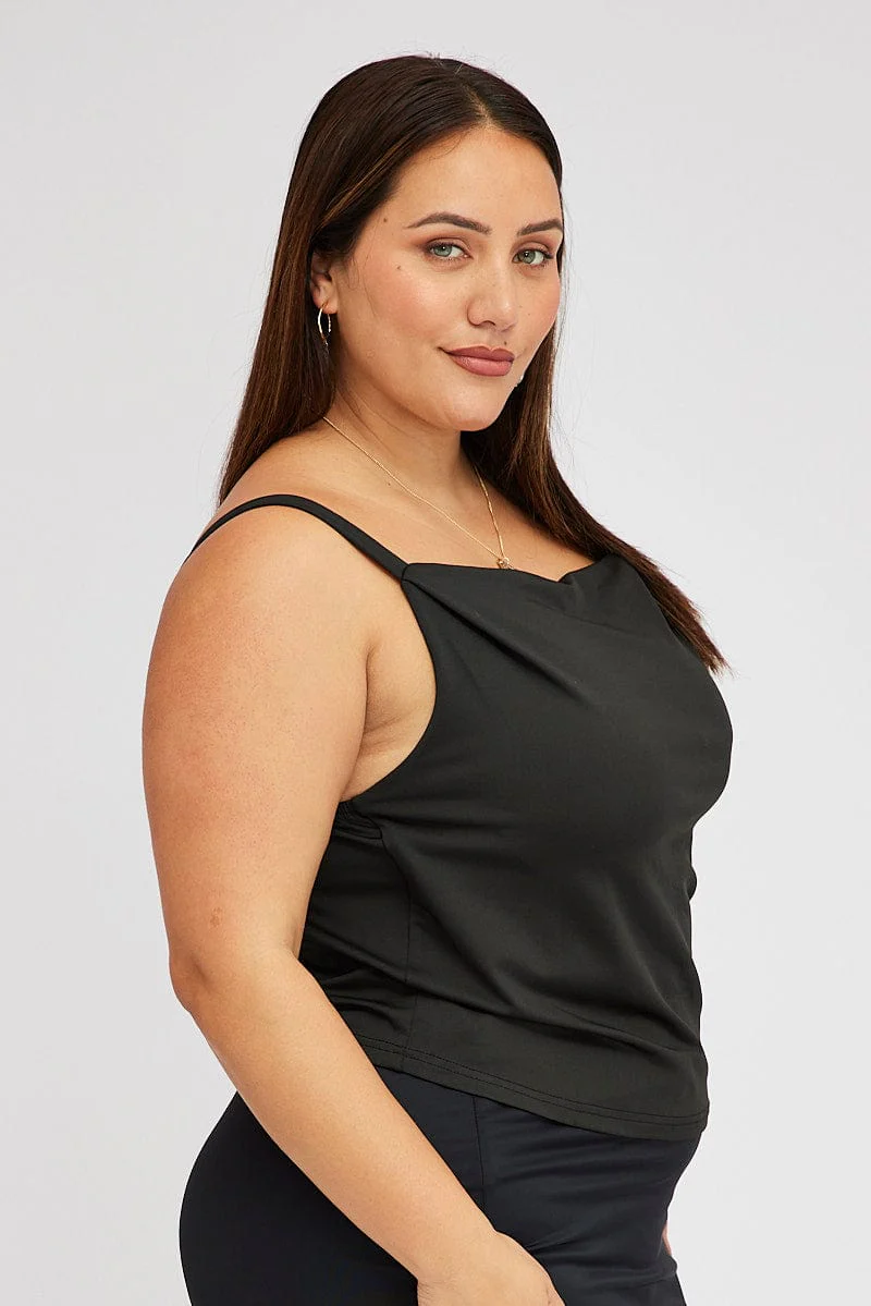 Black Cowl Neck Top - Image 4