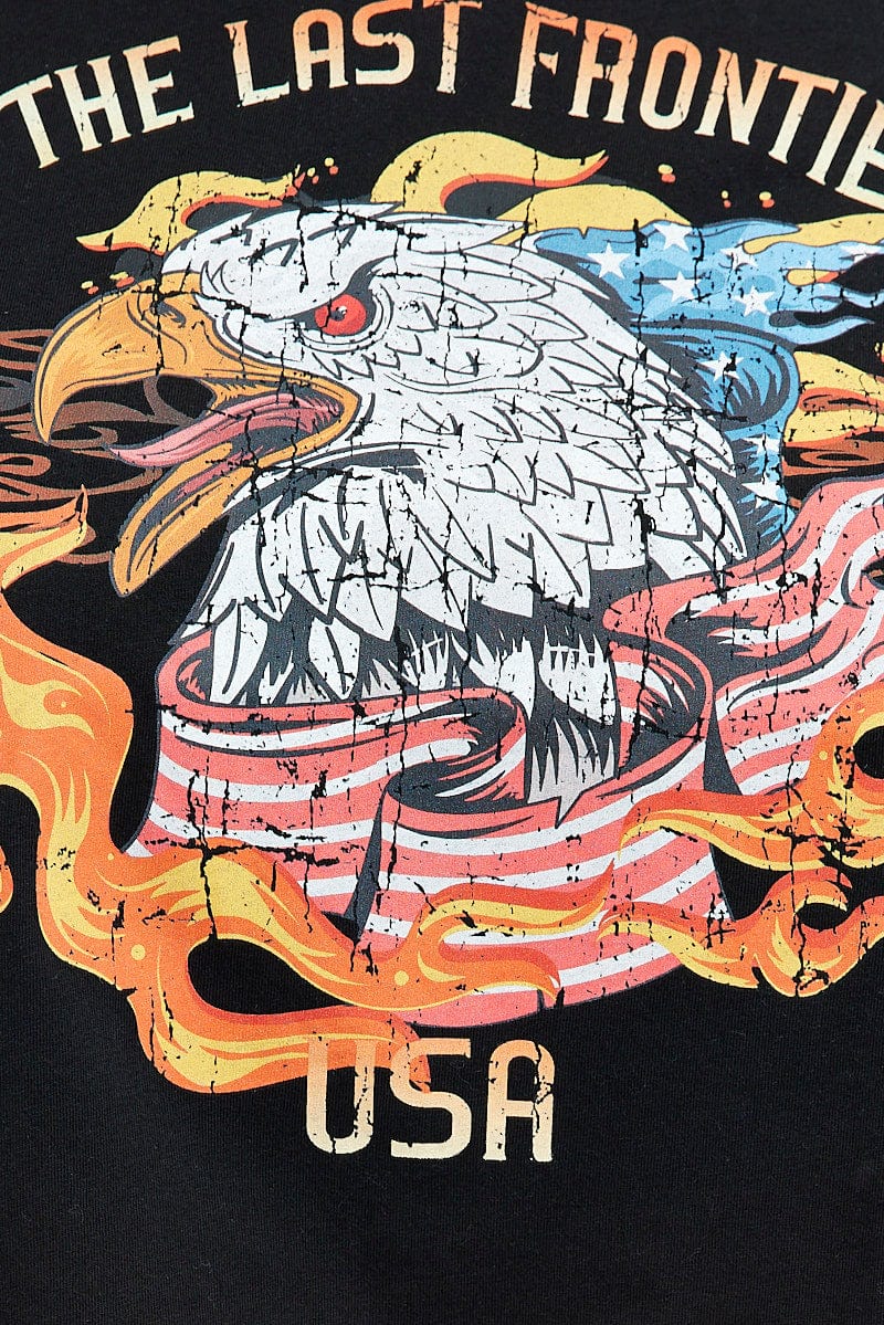 Black Crop Multi Eagle Tee Short Sleeve Jersey - Image 6