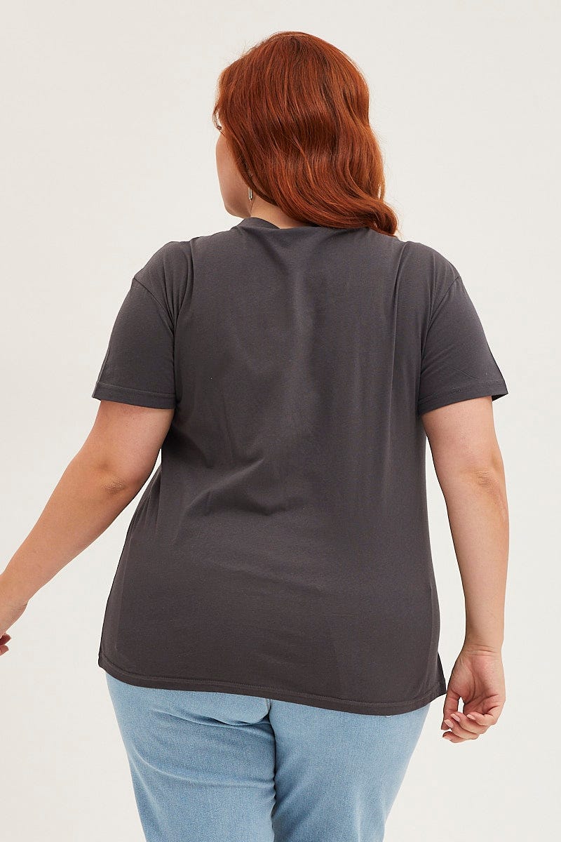 Black Crop T-shirt Eagle Crew Neck Short Sleeve Semi - Image 5